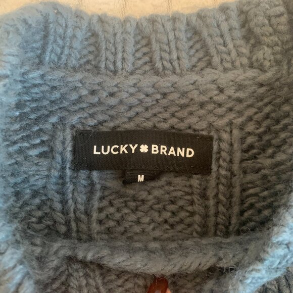 Lucky Brand cable stripe crew neck - Picture 2 of 8